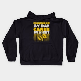 Gaming Quote Engineer by day Gamer by Night in Yellow Kids Hoodie
